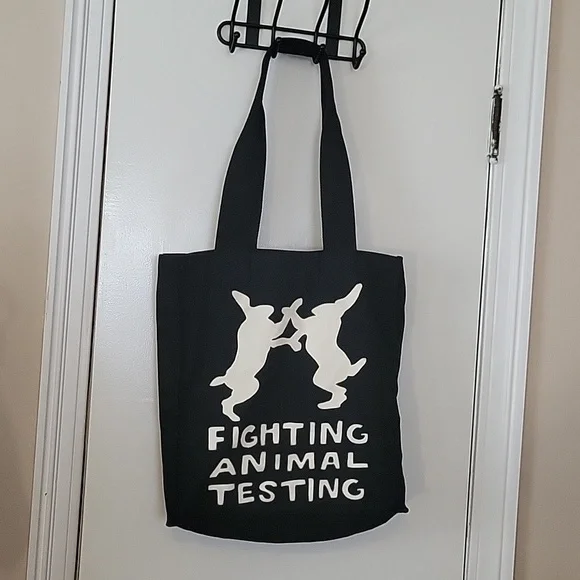 Vintage Lush Cosmetics Fighting Animal Testing Tote Bag Y2K